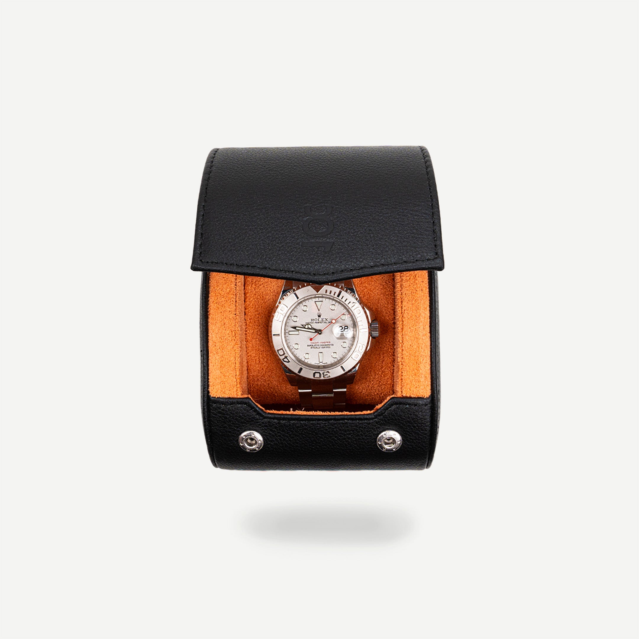 Hexagon Black Orange 6 Slot Watch Box